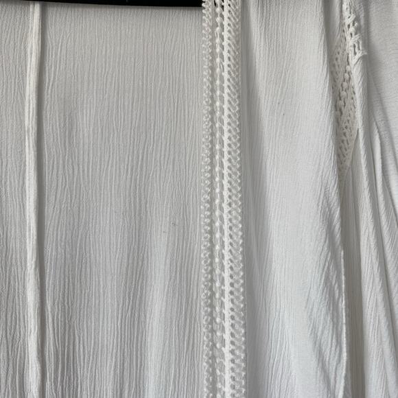 Gianni Bini White Tassel Swim Suit Cover Up Boho Medium Beach Resort Pool comfy - Picture 6 of 10